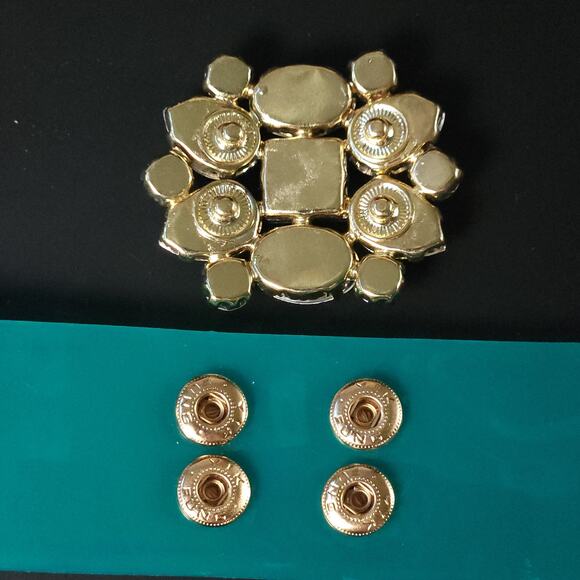 Modular Blue-Green Snap Clasp Bracelet - Customizable Vintage Charm - Picture 5 of 9